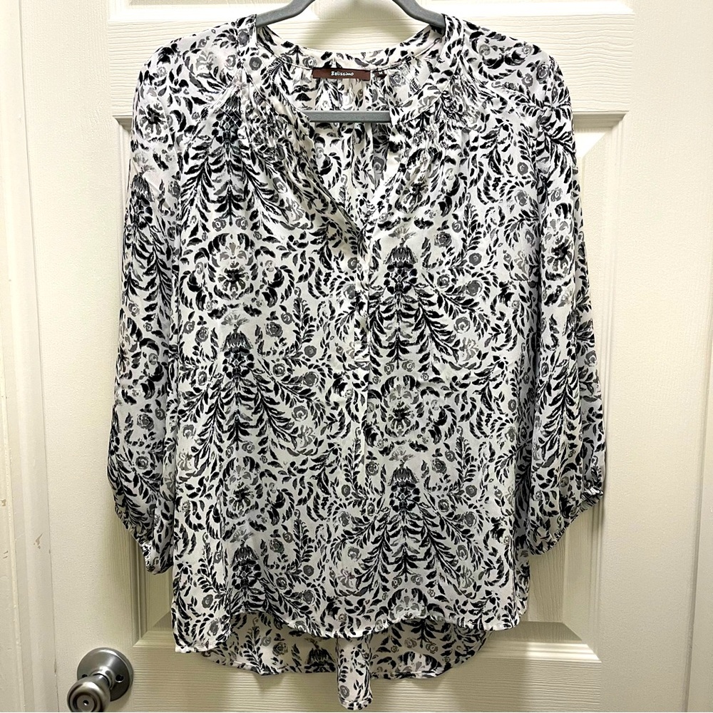 Belissimo Medium Floral 3/4 Sleeve Blouse